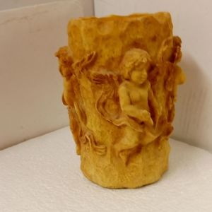 Lloyd's of London Angel Cherub Pillow candle or trinkets holder 8"x 3.5 Resin
